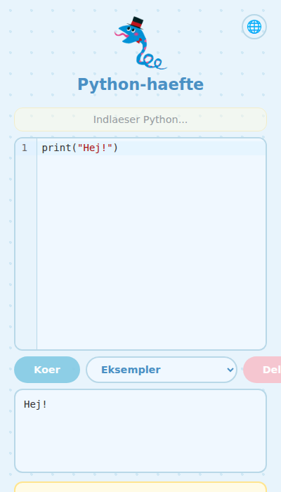 Skaerm med koderesultater