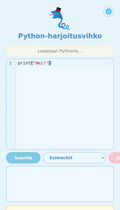 Naytto jossa Python-koodia kirjoitetaan