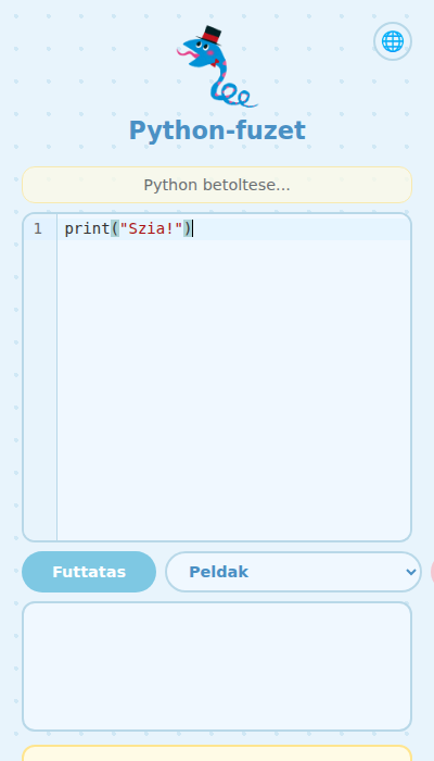 Kepernyo Python-kod irasaval