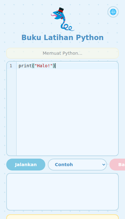 Layar yang menampilkan kode Python sedang diketik