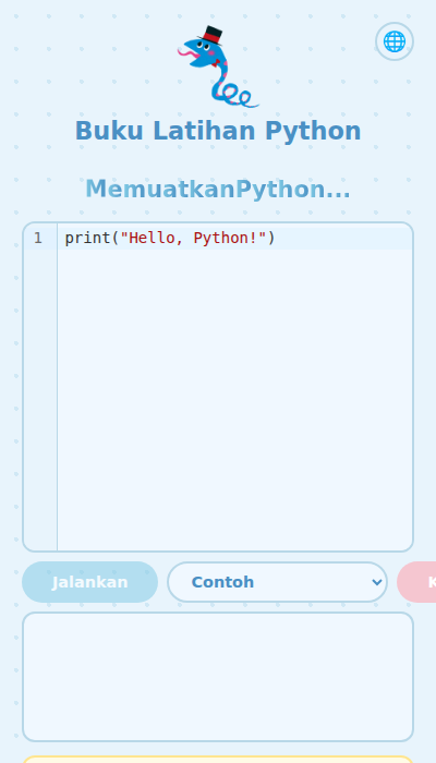 Skrin aplikasi dibuka dalam pelayar