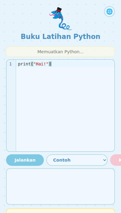 Skrin menulis kod Python