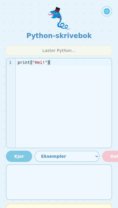 Skjerm med Python-kode som skrives