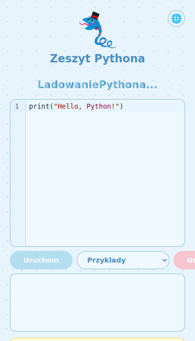 Ekran z aplikacja otwarta w przegladarce