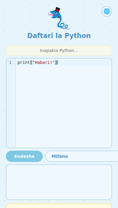 Skrini inayoonyesha msimbo wa Python ukiandikwa