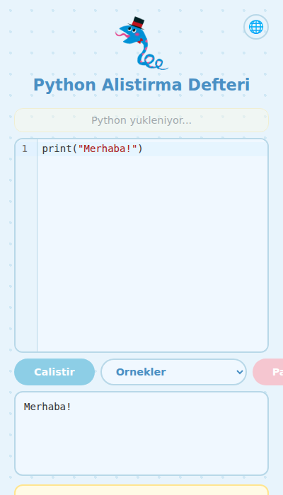 Kod sonuçlarını gösteren ekran