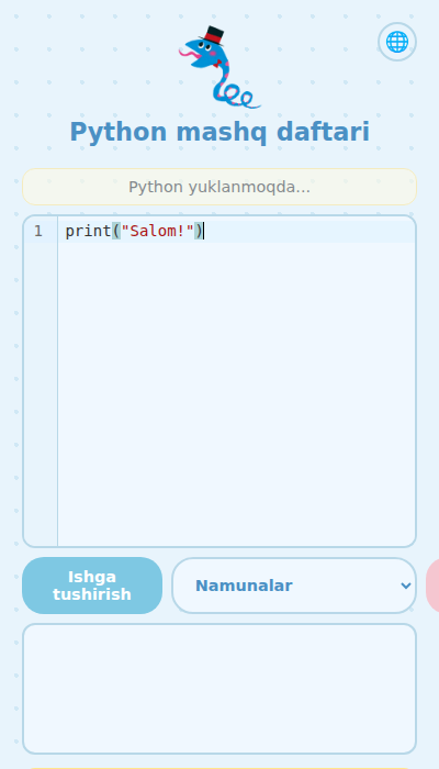 Python kodi yozilayotgan ekran
